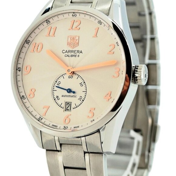 Men's Tag Heuer 39mm Carrera Auto Calibre 6 White Dial SS Watch! WAS2112.BA0732! - Picture 2 of 11